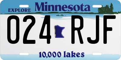 MN license plate 024RJF