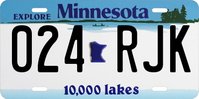 MN license plate 024RJK