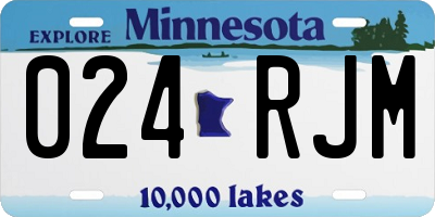 MN license plate 024RJM