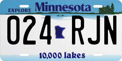 MN license plate 024RJN