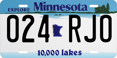 MN license plate 024RJO