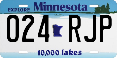 MN license plate 024RJP