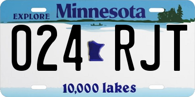 MN license plate 024RJT