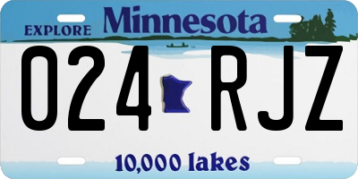 MN license plate 024RJZ