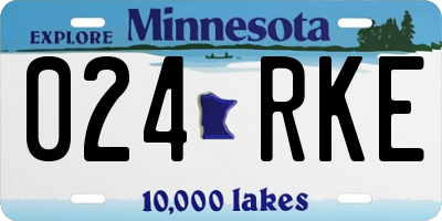 MN license plate 024RKE