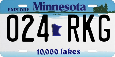 MN license plate 024RKG