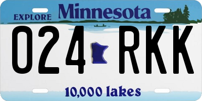 MN license plate 024RKK