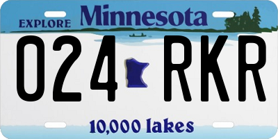 MN license plate 024RKR