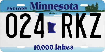 MN license plate 024RKZ