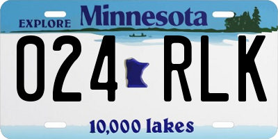 MN license plate 024RLK