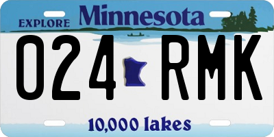 MN license plate 024RMK