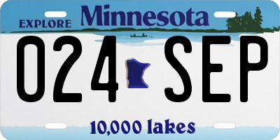 MN license plate 024SEP
