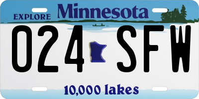 MN license plate 024SFW