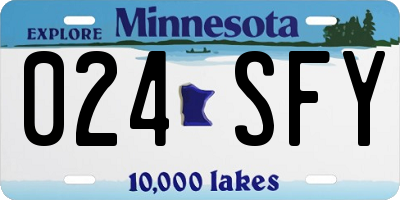 MN license plate 024SFY