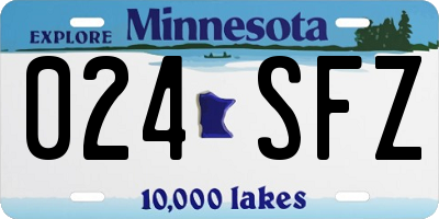 MN license plate 024SFZ
