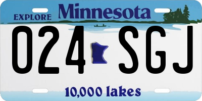 MN license plate 024SGJ