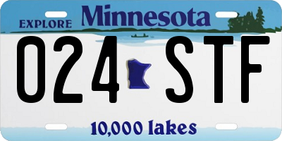MN license plate 024STF