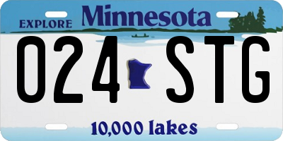 MN license plate 024STG