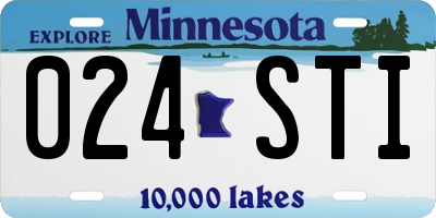 MN license plate 024STI