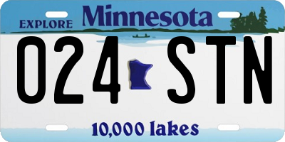 MN license plate 024STN
