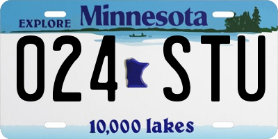 MN license plate 024STU