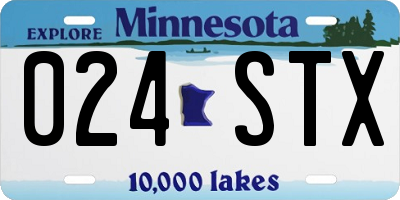 MN license plate 024STX