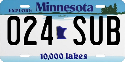 MN license plate 024SUB