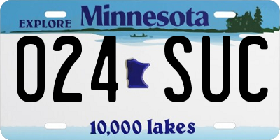 MN license plate 024SUC