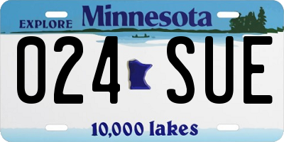 MN license plate 024SUE