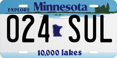 MN license plate 024SUL