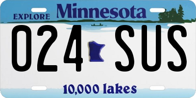MN license plate 024SUS