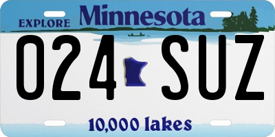 MN license plate 024SUZ