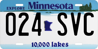 MN license plate 024SVC