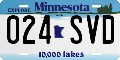 MN license plate 024SVD