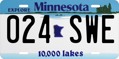 MN license plate 024SWE