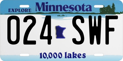 MN license plate 024SWF