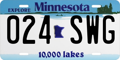 MN license plate 024SWG