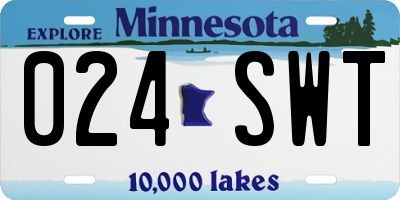 MN license plate 024SWT