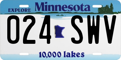 MN license plate 024SWV