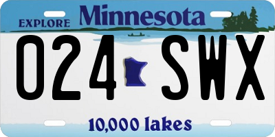 MN license plate 024SWX