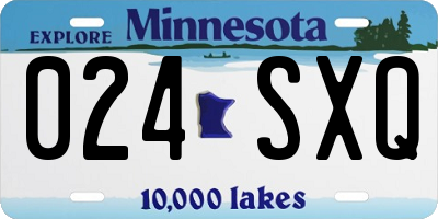 MN license plate 024SXQ