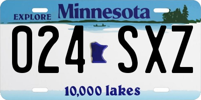 MN license plate 024SXZ