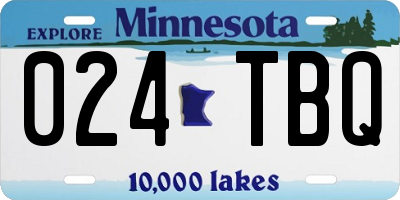 MN license plate 024TBQ