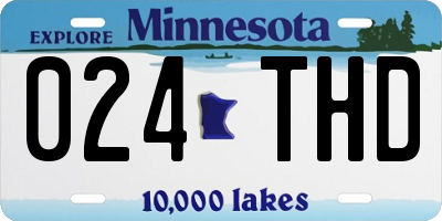 MN license plate 024THD