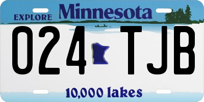 MN license plate 024TJB