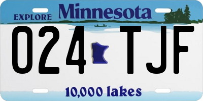 MN license plate 024TJF