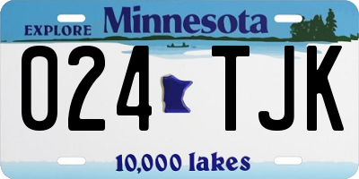 MN license plate 024TJK