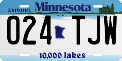 MN license plate 024TJW