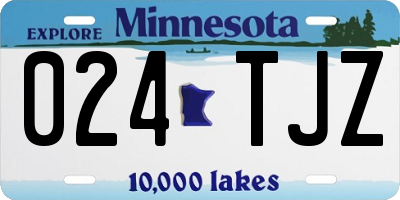 MN license plate 024TJZ
