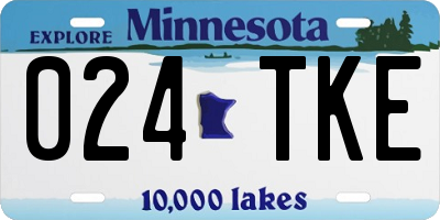 MN license plate 024TKE